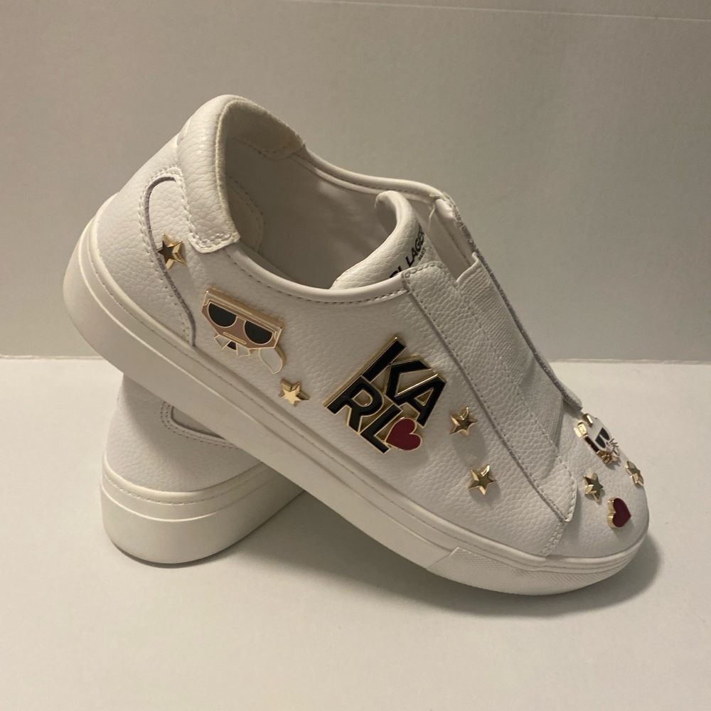Karl Lagerfeld White Slip-On Sneakers - Picture 8 of 13